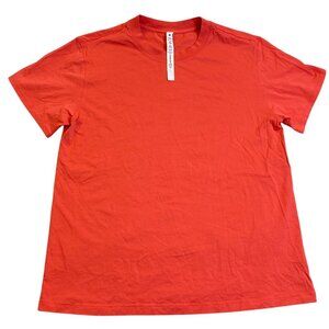 Lululemon Women's T-Shirt Large Red Crew Neck Pima Cotton Blend